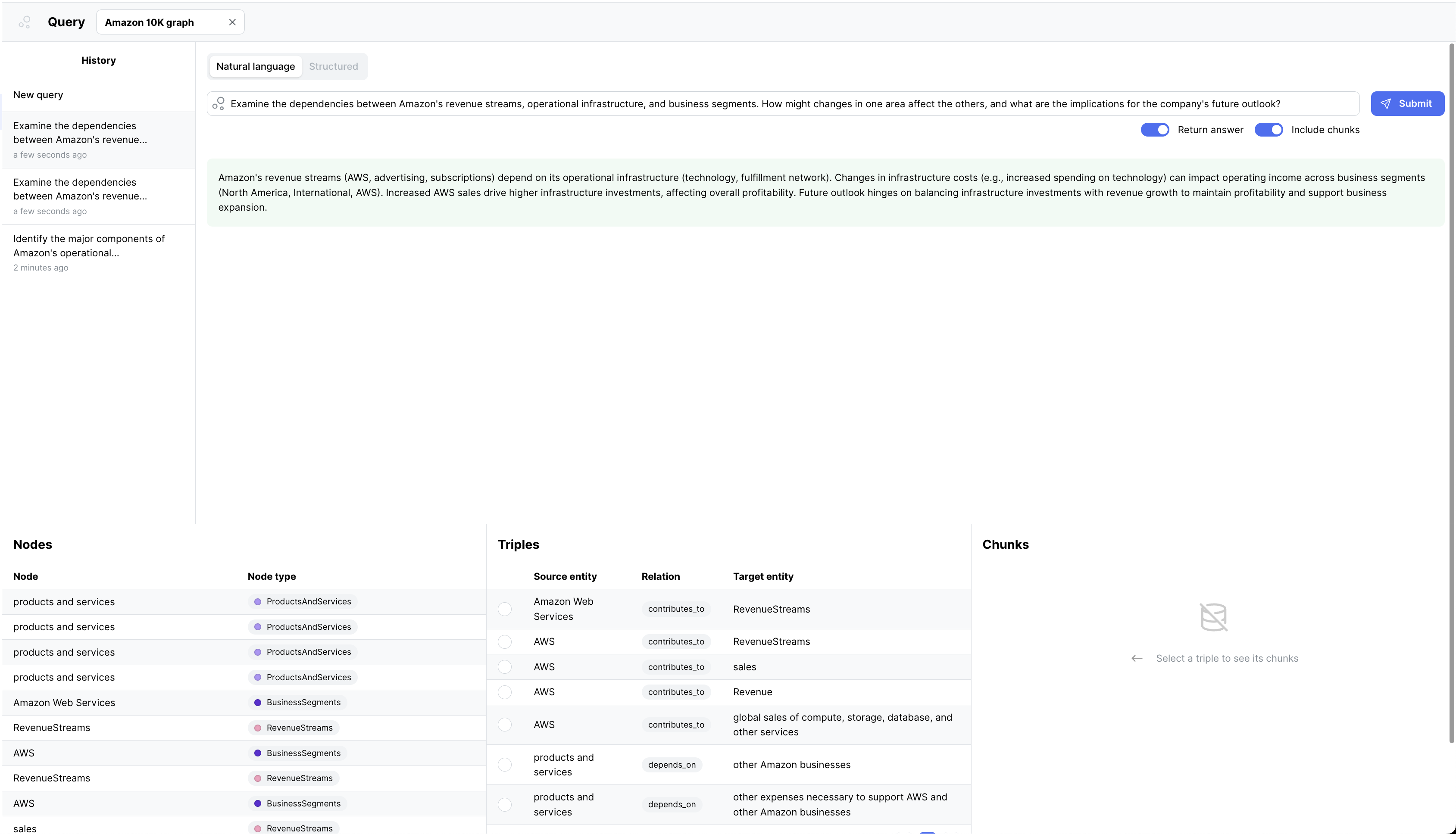 Query with chunks